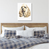 Hond Cocker Spaniel! Mooi portret op doek! Canvas Afdruk (Insitu (Slaapkamer))