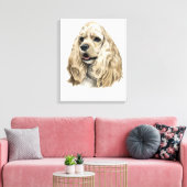 Hond Cocker Spaniel! Mooi portret op doek! Canvas Afdruk (Insitu (Woonkamer))