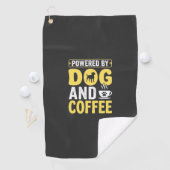 Hond Coffeeliefhebber Aangedreven Door Design Golfhanddoek (Insitu)