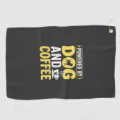 Hond Coffeeliefhebber Aangedreven Door Design Golfhanddoek (Horizontaal)