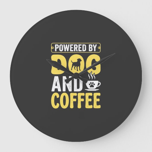 Hond Coffeeliefhebber Aangedreven Door Design Grote Klok (Voorkant)