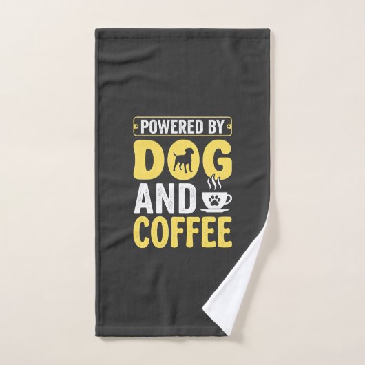 Hond Coffeeliefhebber Aangedreven Door Design Handdoek (Handdoek)