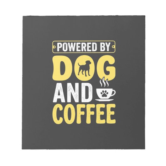 Hond Coffeeliefhebber Aangedreven Door Design Notitieblok (Voorkant)