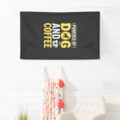 Hond Coffeeliefhebber Aangedreven Door Design Spandoek (Insitu)