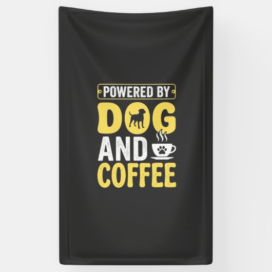 Hond Coffeeliefhebber Aangedreven Door Design Spandoek (Verticaal)
