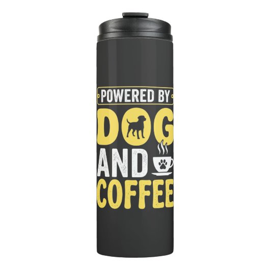 Hond Coffeeliefhebber Aangedreven Door Design Thermosbeker (Voorkant)