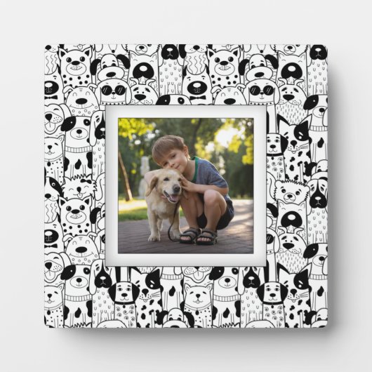 Hond Collage Frameless Foto Ezel Terug Fotoplaat (Voorkant)