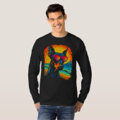 Hond Cool Dobermann Pinscher Zonnebril T-shirt (Voorkant volledig)