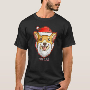 Hond Corgi Claus gekleed als Sinterklaas voor Kers T-shirt
