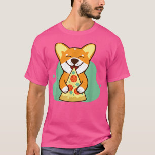 hond corgi eet pizza pet minnaar t-shirt