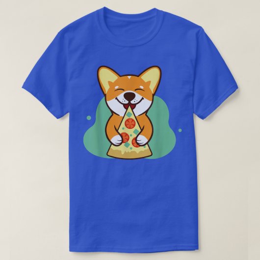 hond corgi eet pizza pet minnaar t-shirt (Design voorkant)