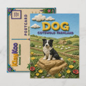 Hond Cotswold Boerenland Modern KlayKoo Briefkaart (Voorkant / Achterkant)