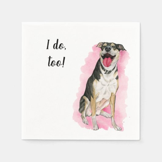 Hond Custom Cocktail servet voor bruiloften (Voorkant)