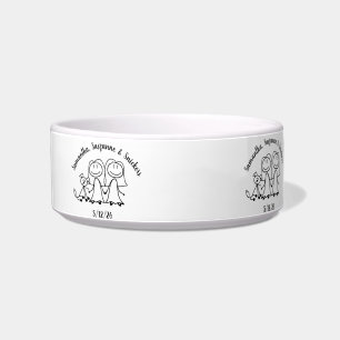 Hond Cute Bruiden Huwelijk Paar Gepersonaliseerd Voerbakje