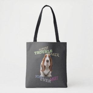 Hond Cuttest Trouble Maker Schattig Schattig Grapp Tote Bag
