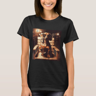Hond Dachshund IJskoffie Grappige Wiener Meme Mann T-shirt