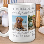 HOND DAD gepersonaliseerd huisdier 4 fotocollage Koffiemok<br><div class="desc">Dog Dad ♡... Verras je favoriete Dog Dad of het nu zijn verjaardag, Vaderdag of kerst is met deze super schattige foto mok. Pas deze koffie mok aan met de favoriete foto en naam van uw hond. Dubbelzijdig - u kunt verschillende foto's aan elke kant of hetzelfde, tot u! Personaliseer...</div>