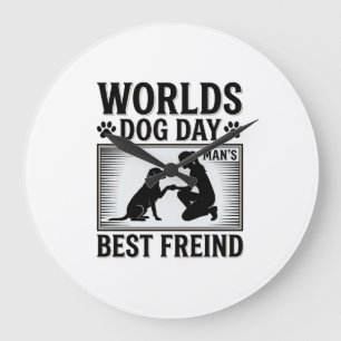 Hond Dags Beste Vriend van de Man Vintage Grote Klok