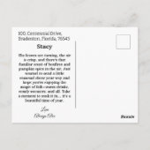 Hond & Dame Herfstbladeren Grijs Monochroom Ansich Briefkaart (Achterkant)