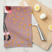 Hond & Dame Herfstbladeren Rood Theedoek (Quarter Fold)