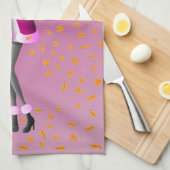 Hond & Dame Herfstbladeren Roze Theedoek (Quarter Fold)