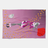 Hond & Dame Herfstbladeren Roze Theedoek (Horizontaal)