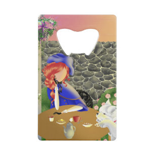 Hond & Dame in Café bij Sunset Bottle Opener Creditkaart Flessenopener