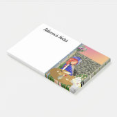 Hond & Dame in Café bij Zonsondergang Notities Post-it® Notes (Schuin)