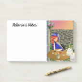 Hond & Dame in Café bij Zonsondergang Notities Post-it® Notes (Op bureau)