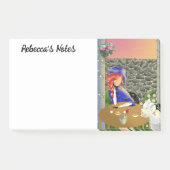 Hond & Dame in Café bij Zonsondergang Notities Post-it® Notes (Voorkant)