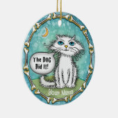 Hond deed het Scraggles Kat Keramisch Ornament (Rechts)
