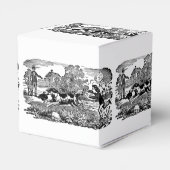 Hond die antiek huisdier art Victoriaans illustrat Bedankdoosjes (Achterkant)