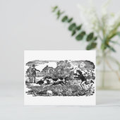 Hond die antiek huisdier art Victoriaans illustrat Briefkaart (Staand voorkant)