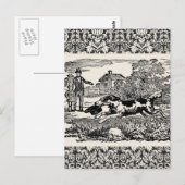 Hond die antiek huisdier art Victoriaans illustrat Briefkaart (Voorkant / Achterkant)