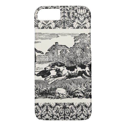 Hond die antiek huisdier art Victoriaans illustrat Case-Mate iPhone Case (Achterkant)