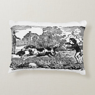 Hond die antiek huisdier art Victoriaans illustrat Decoratief Kussen