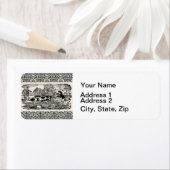 Hond die antiek huisdier art Victoriaans illustrat Etiket (Insitu)