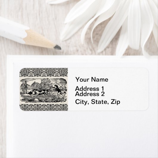 Hond die antiek huisdier art Victoriaans illustrat Etiket (Insitu)