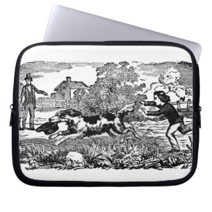 Hond die antiek huisdier art Victoriaans illustrat Laptop Sleeve