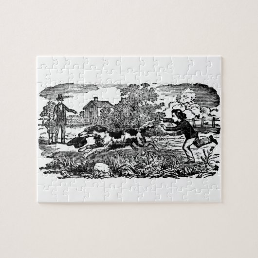 Hond die antiek huisdier art Victoriaans illustrat Legpuzzel (Horizontaal)