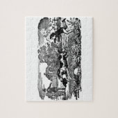 Hond die antiek huisdier art Victoriaans illustrat Legpuzzel (Verticaal)