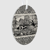 Hond die antiek huisdier art Victoriaans illustrat Ornament (voorkant)