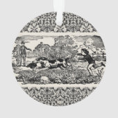 Hond die antiek huisdier art Victoriaans illustrat Ornament (achterkant)