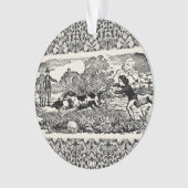 Hond die antiek huisdier art Victoriaans illustrat Ornament (voorkant)