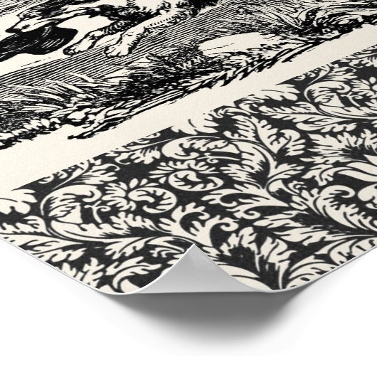 Hond die antiek huisdier art Victoriaans illustrat Poster (Hoek)