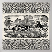 Hond die antiek huisdier art Victoriaans illustrat Poster (Voorkant)