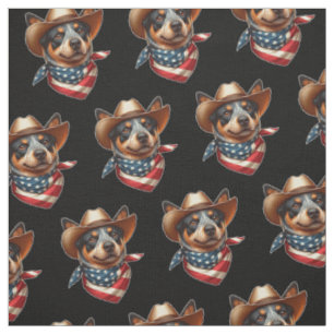 Hond die een hoed en een Amerikaanse vlag bandana Stof