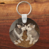 hond die een hond bijt sleutelhanger (Voorkant)