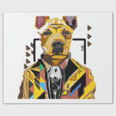 Hond die een pak draagt: digitale kunst cadeaupapier (Vlak)