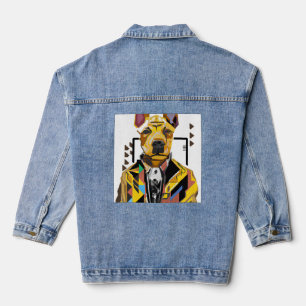 Hond die een pak draagt: digitale kunst denim jacket